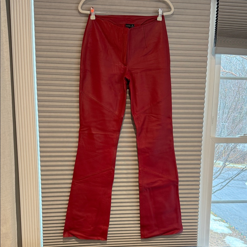 New Wilsons Leather Pelle Studio Red Flare Women's Pants- size 4